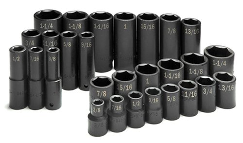 28 PIECE 1/2" IMPACT DRIVE 6 POINT SOCKET SET