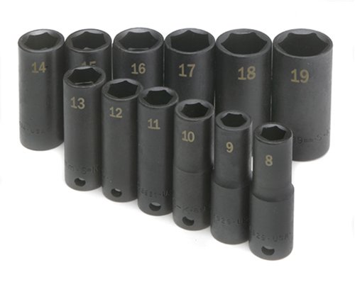 12 PIECE 3/8" IMPACT 6 POINT DEEP METRIC SET