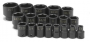 19 PIECE 1/2" IMPACT FRACTIONAL SOCKET SET