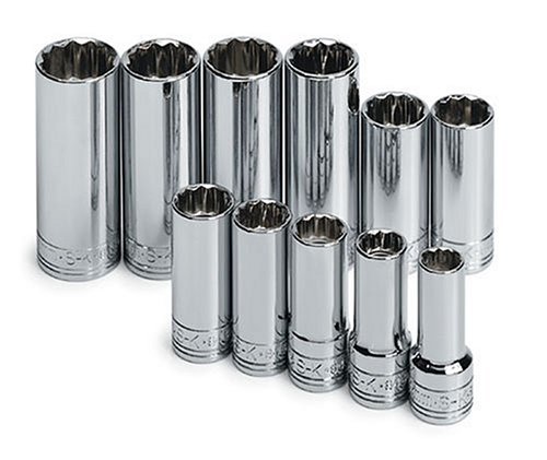 11 PIECE 3/8" 12 POINT DEEP METRIC SOCKET SET